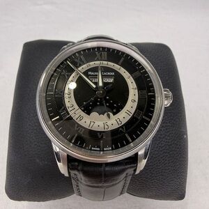 Maurice Lacroix Black and Silver Moonphase Dress Watch